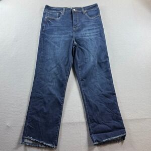 RFM Jeans Women 13/31 Blue Raw Hem Straight Leg Stretch Denim